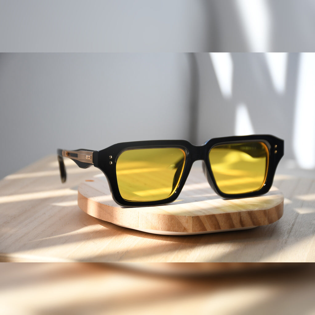 Amsterdam Square Sonnenbrille — Schwarz & Gelb