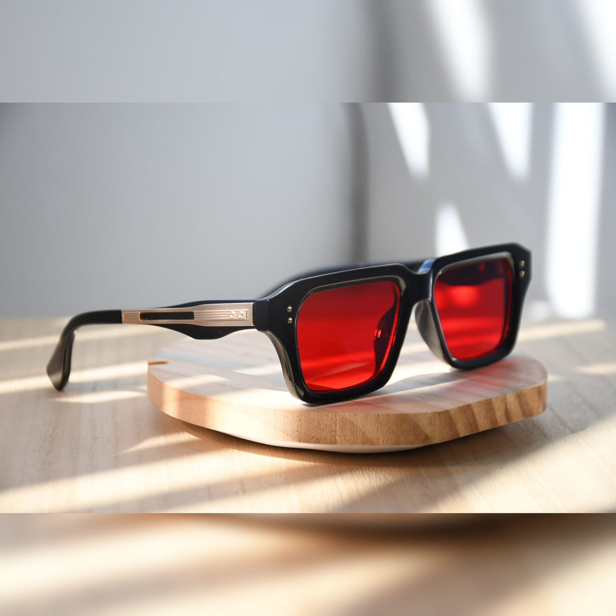 Amsterdam Square Sunglasses — Black Frame