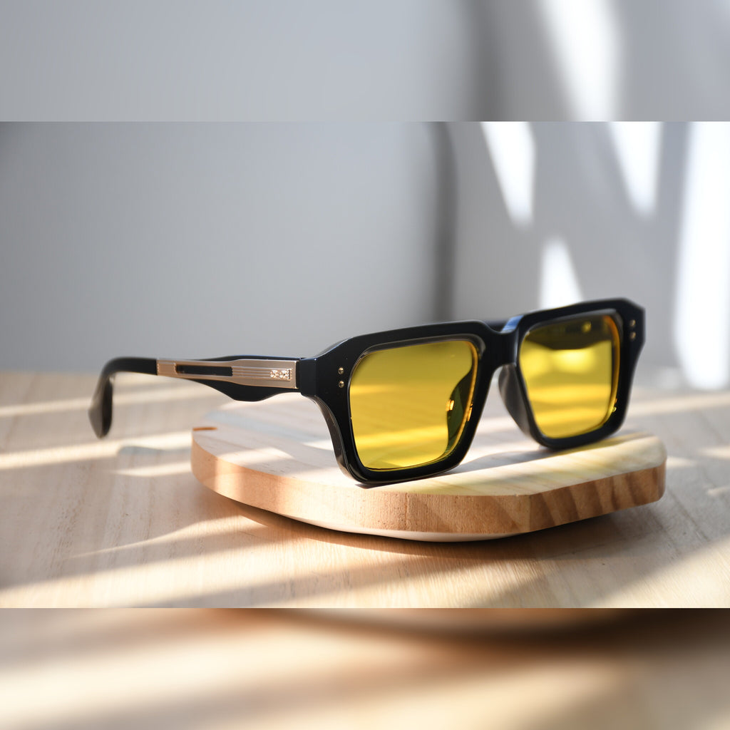 Amsterdam Square Sonnenbrille — Schwarz & Gelb