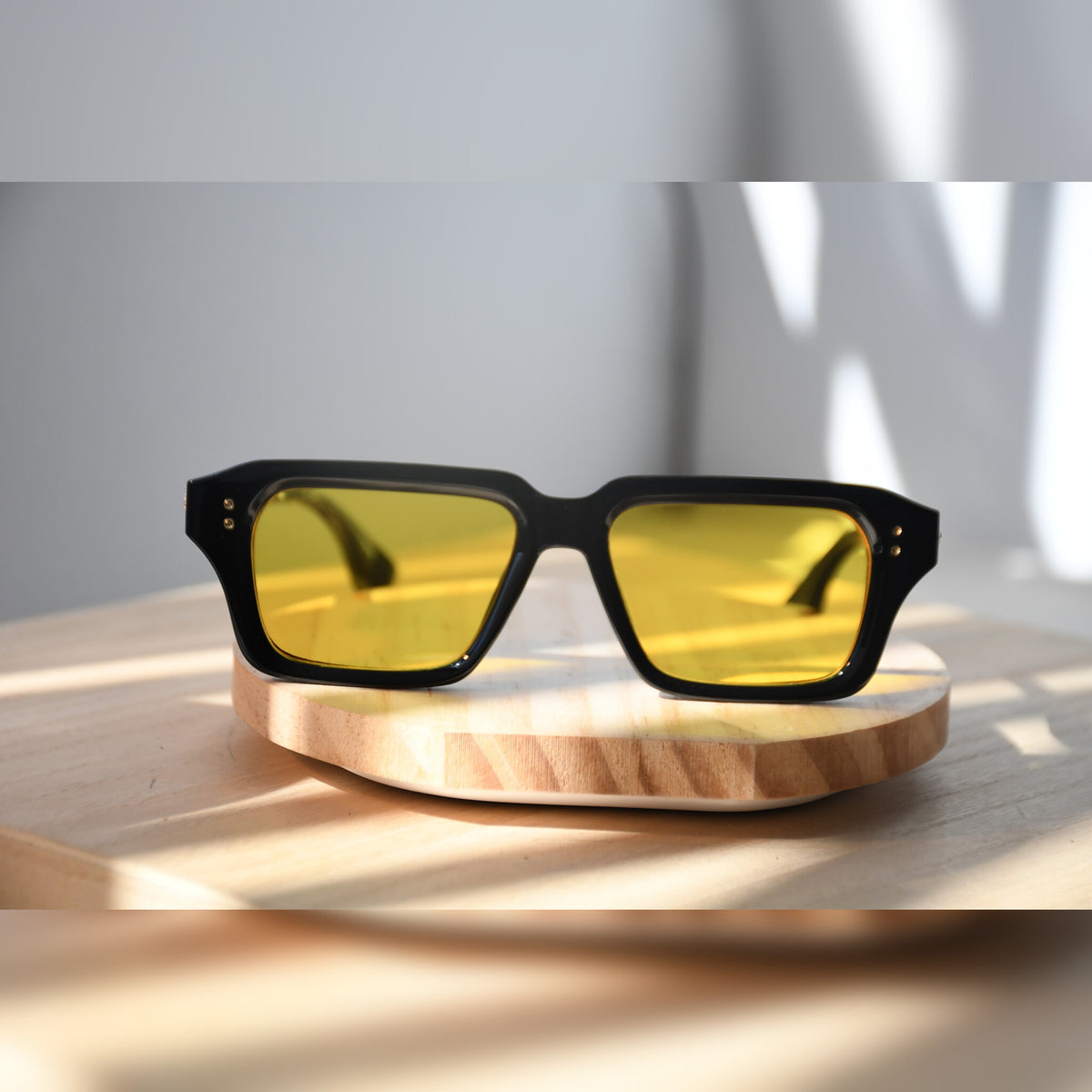 Amsterdam Square Sunglasses — Black Frame