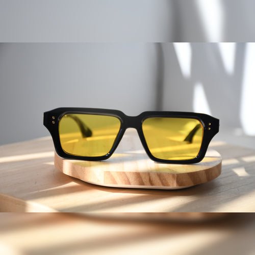 Amsterdam Square Sunglasses — Black Frame