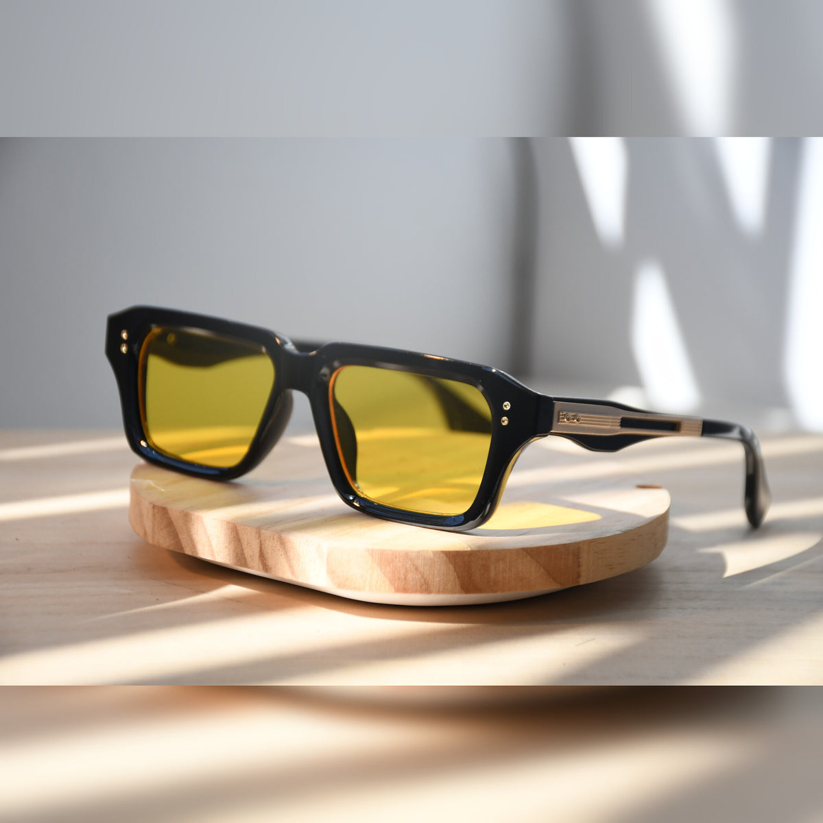 Amsterdam Square Sunglasses — Black Frame