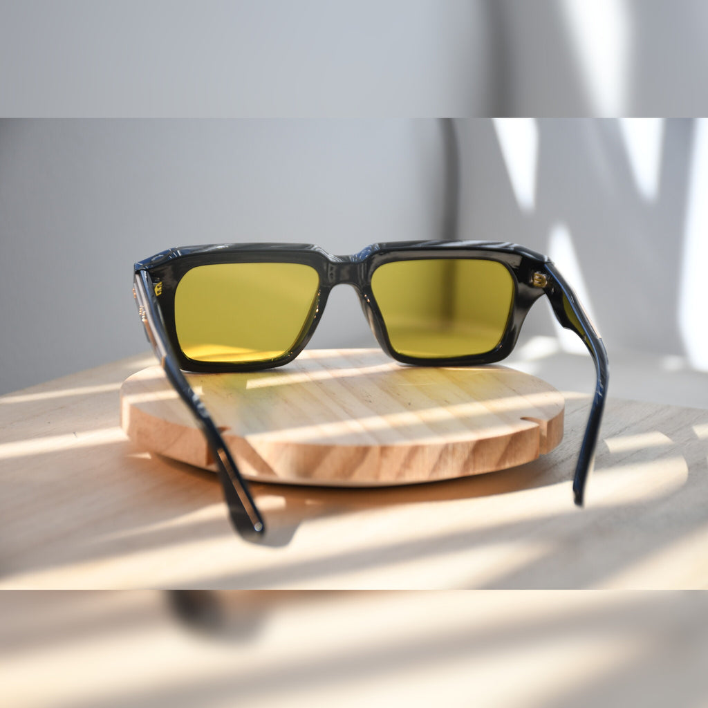 Amsterdam Square Sonnenbrille — Schwarz & Gelb