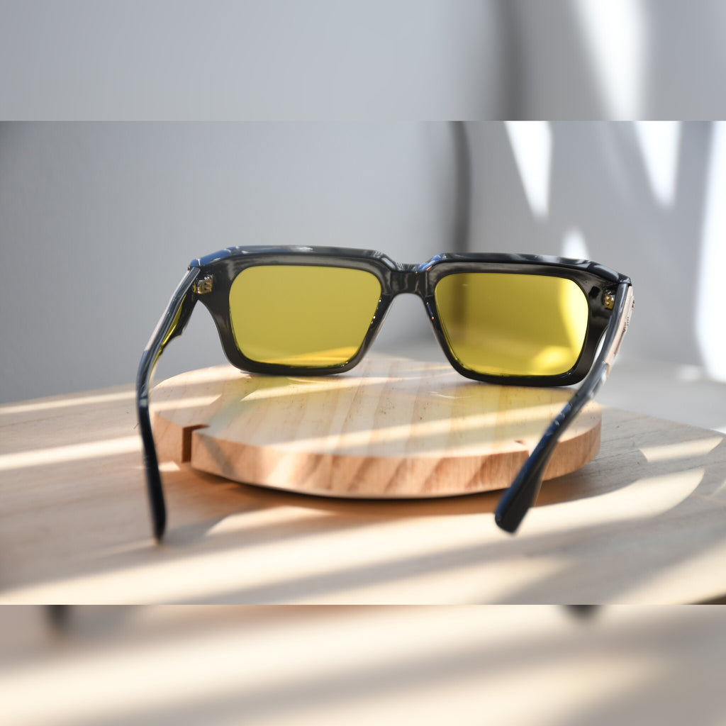 Amsterdam Square Sonnenbrille — Schwarz & Gelb