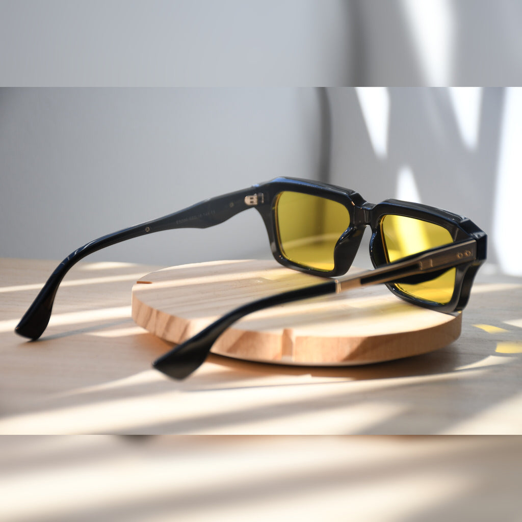 Amsterdam Square Sonnenbrille — Schwarz & Gelb