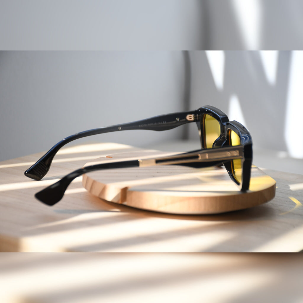 Amsterdam Square Sonnenbrille — Schwarz & Gelb