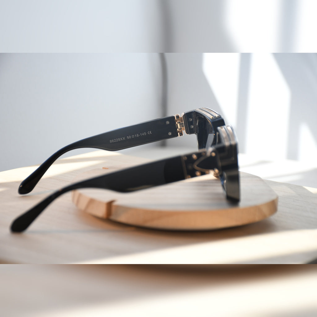Tokyo Oversized Sunglasses — Black & Gold